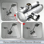 2-in-1 Square Rain + Handheld Shower Head Combo with Hose & Valve