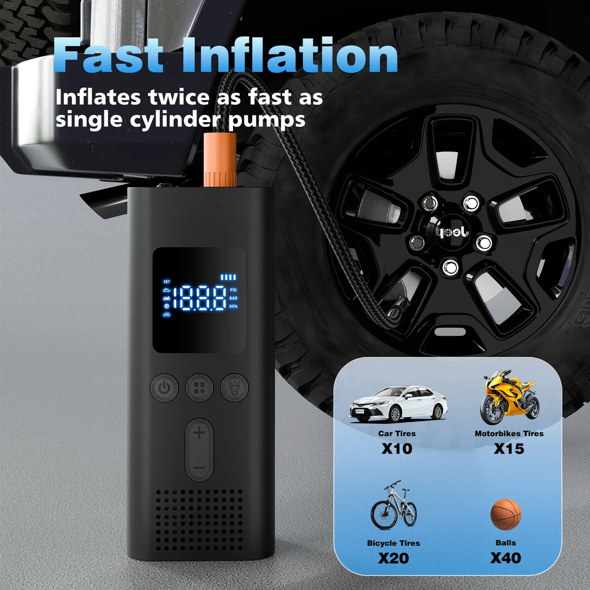 Cordless Digital Tire Inflator, 150 PSI
