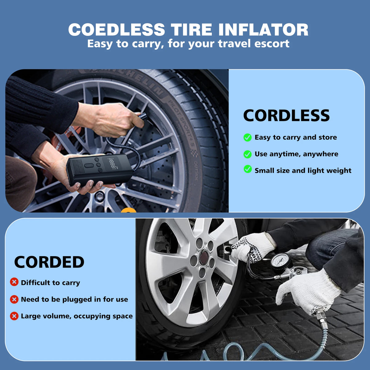 Cordless Digital Tire Inflator, 150 PSI