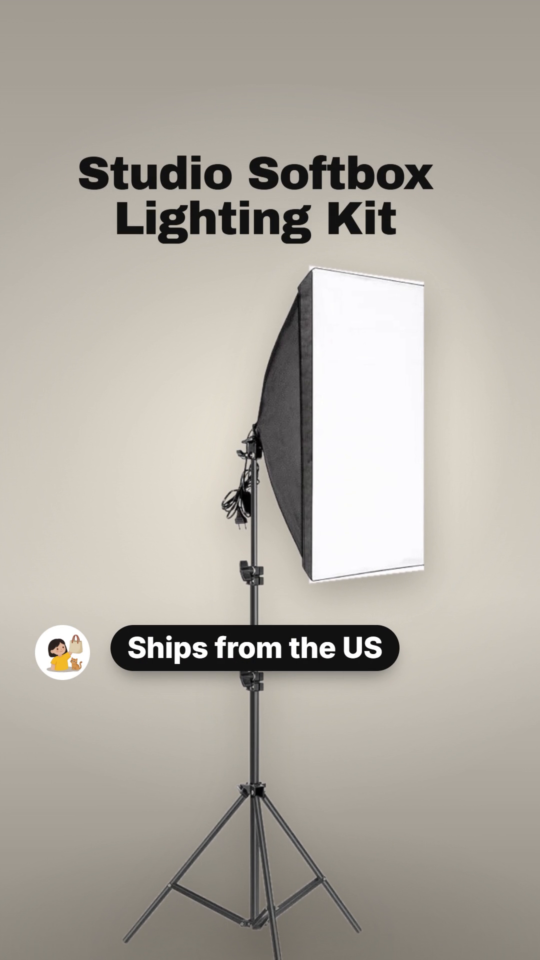 50x70CM Studio Softbox Lighting Kit — Softbox + Stand (Bulbs & Bag Not Included) video