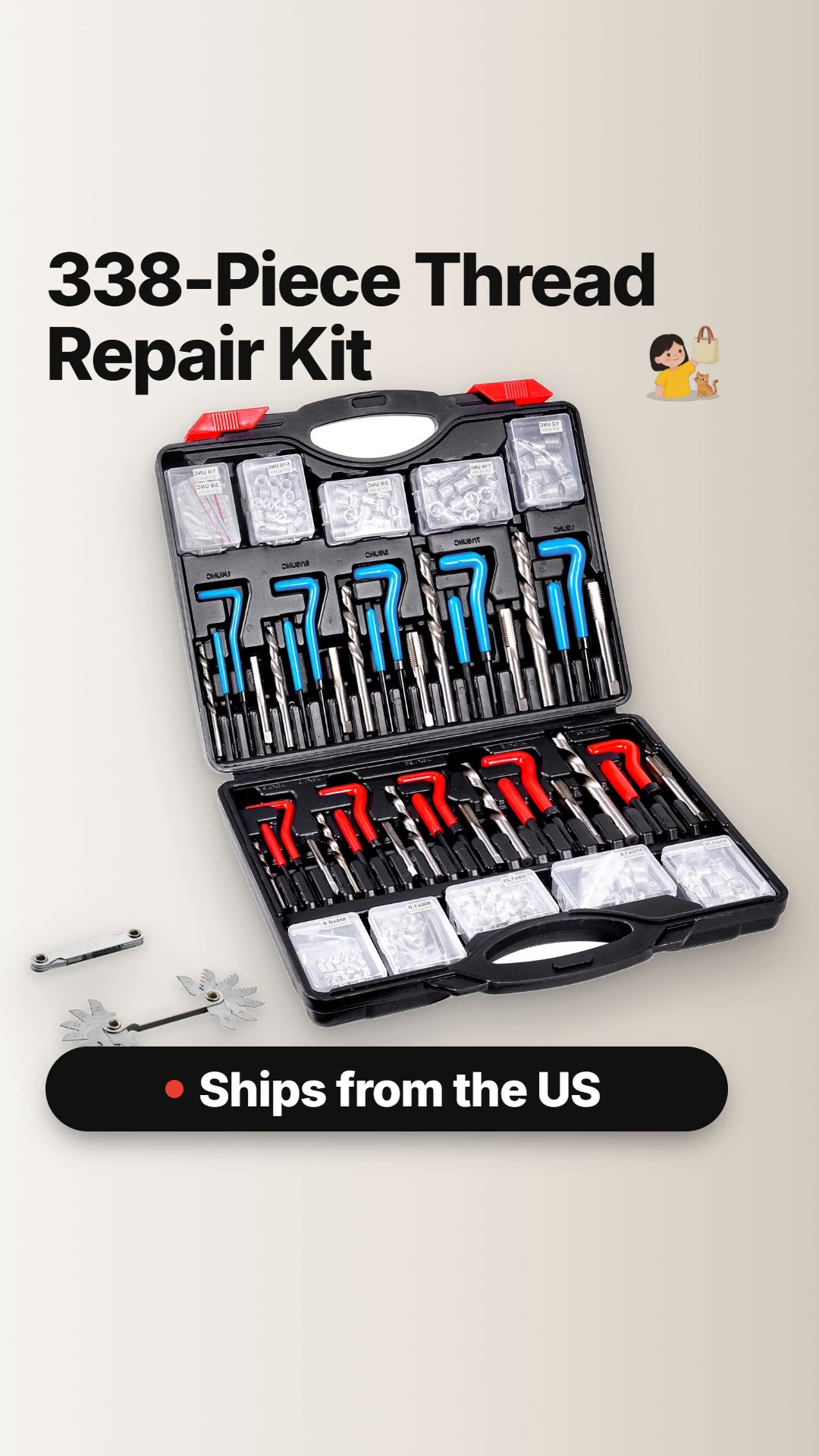 338-Piece Thread Repair Kit video